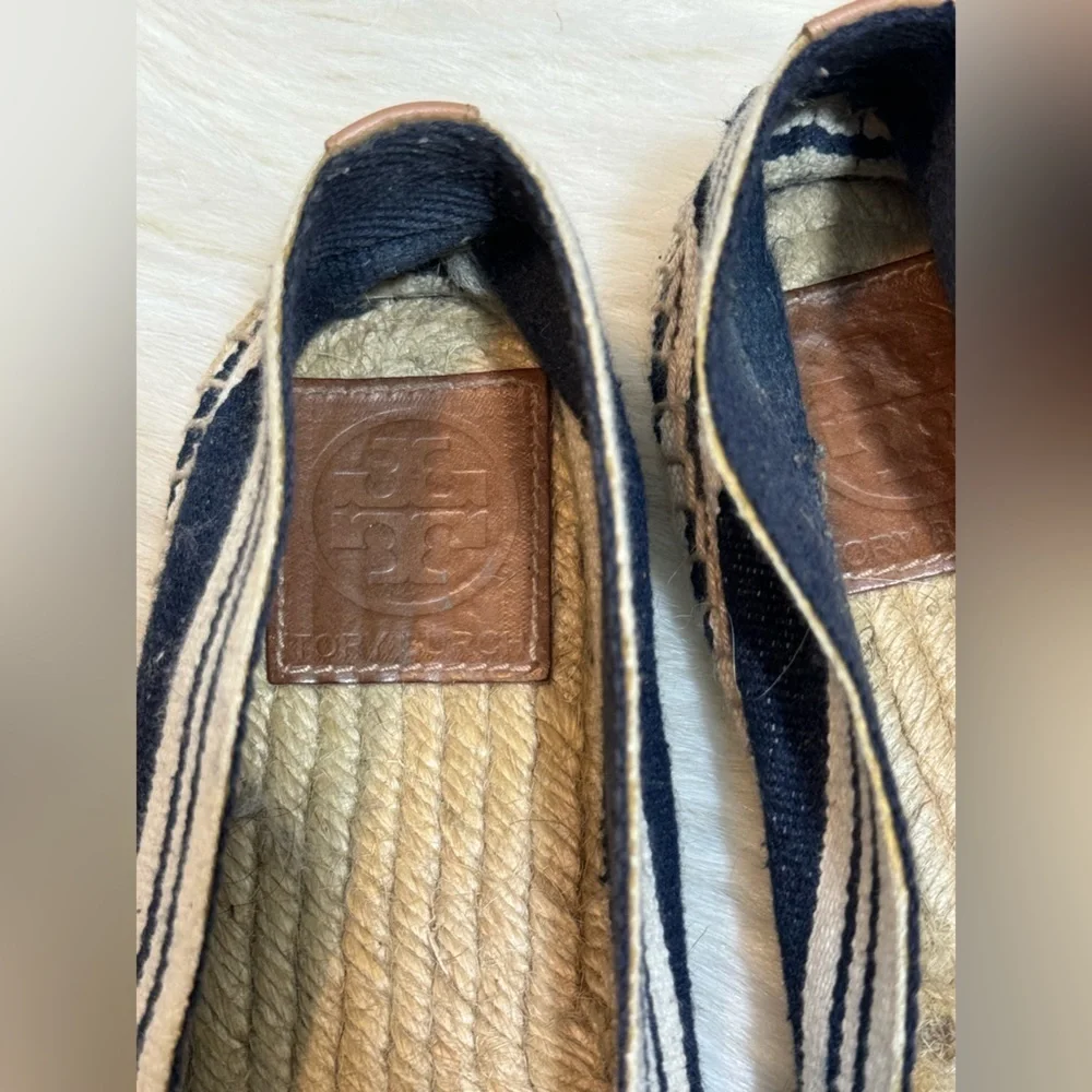 Tory Burch canvas nautical striped espadrille flats